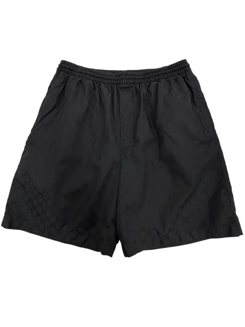 Gucci Silk Blend GG Cotton Faille Shorts Black 46